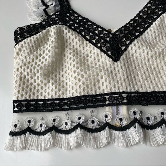 Iorane Crop Top bralette eyelet embroidered size XS - Picture 9 of 11